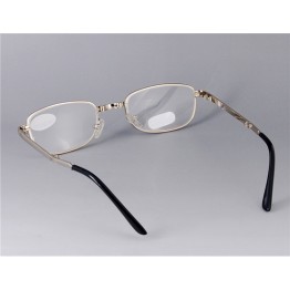 +2.00 Foldable Cupronickel Frame Glass Lens Presbyopic Glasses (Silver) M.