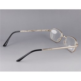 +2.00 Foldable Cupronickel Frame Glass Lens Presbyopic Glasses (Silver) M.